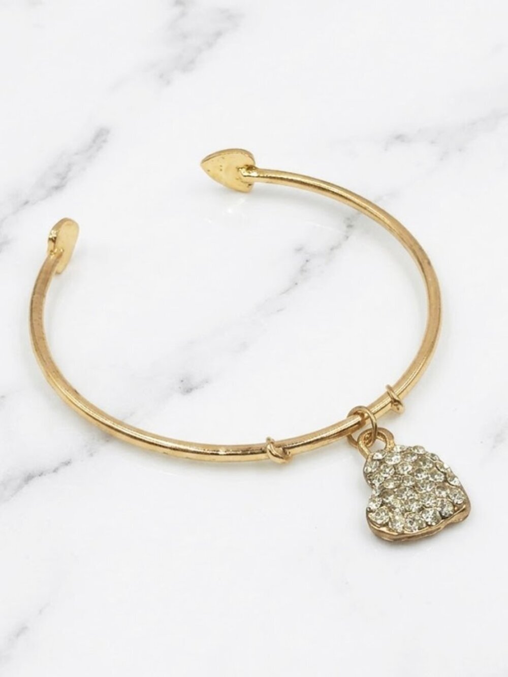*Clearance* Ladies Rhinestone Heart Dangle Bracelet